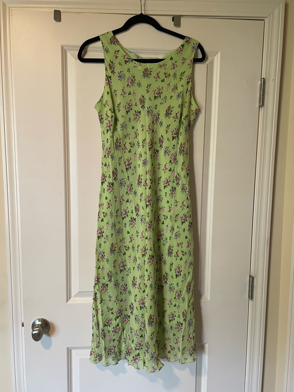 Chadwick's Bright Green Floral Shift Dress with matching top